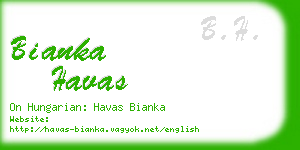 bianka havas business card